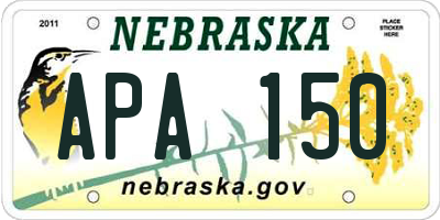 NE license plate APA150