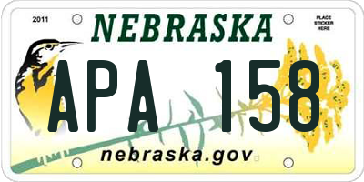 NE license plate APA158