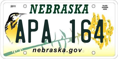 NE license plate APA164