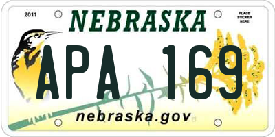 NE license plate APA169