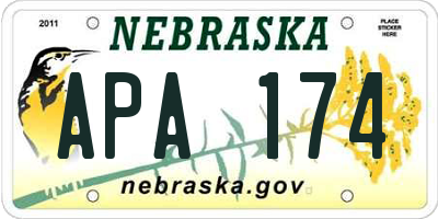 NE license plate APA174