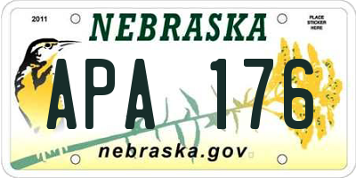 NE license plate APA176