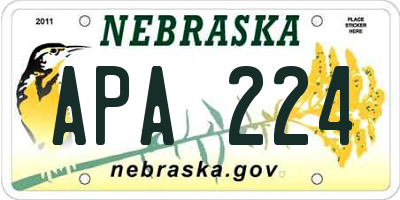 NE license plate APA224