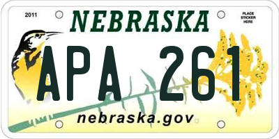 NE license plate APA261