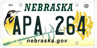 NE license plate APA264