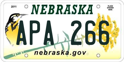 NE license plate APA266