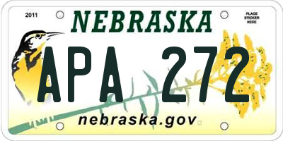 NE license plate APA272