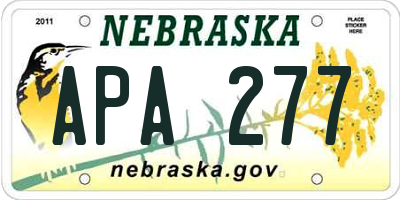 NE license plate APA277