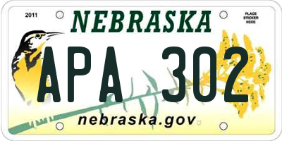 NE license plate APA302