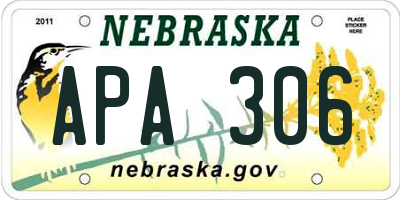 NE license plate APA306