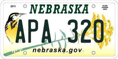 NE license plate APA320