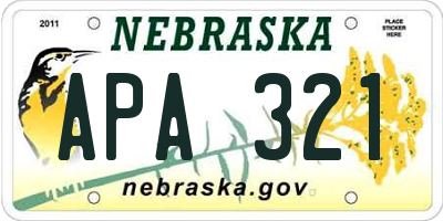NE license plate APA321