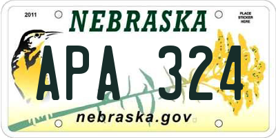 NE license plate APA324