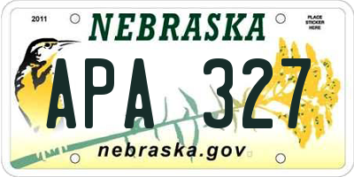 NE license plate APA327