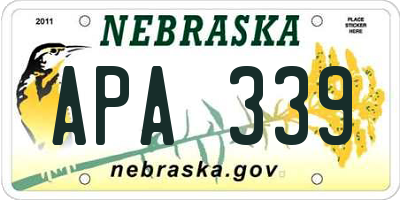 NE license plate APA339