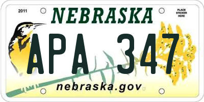 NE license plate APA347