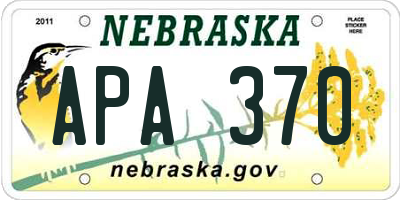 NE license plate APA370
