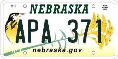 NE license plate APA371