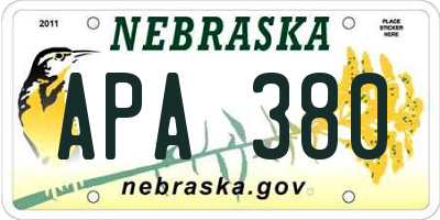 NE license plate APA380