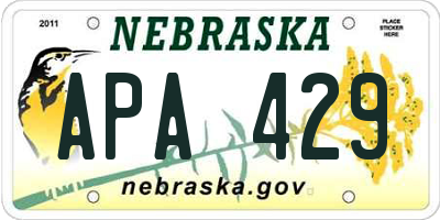 NE license plate APA429