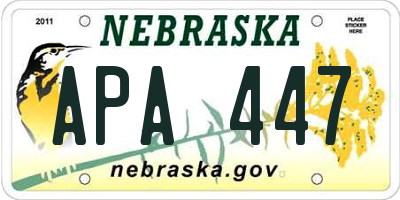 NE license plate APA447