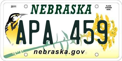 NE license plate APA459