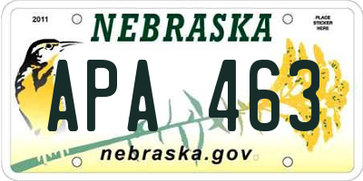 NE license plate APA463