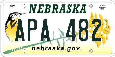 NE license plate APA482