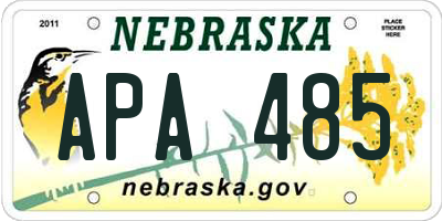 NE license plate APA485