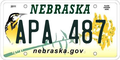 NE license plate APA487