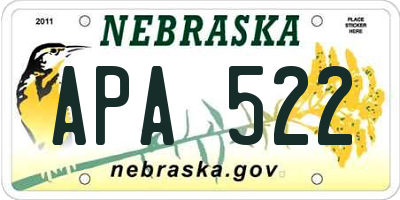 NE license plate APA522