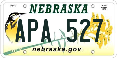 NE license plate APA527