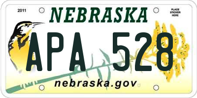 NE license plate APA528