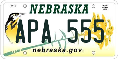 NE license plate APA555