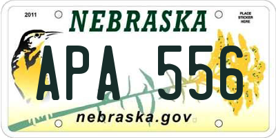 NE license plate APA556