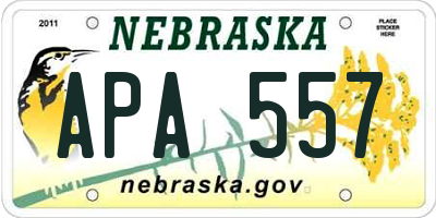 NE license plate APA557