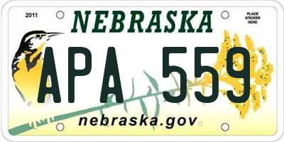 NE license plate APA559