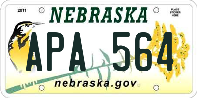 NE license plate APA564