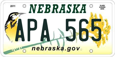 NE license plate APA565