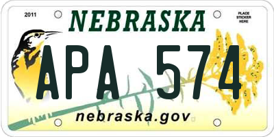 NE license plate APA574