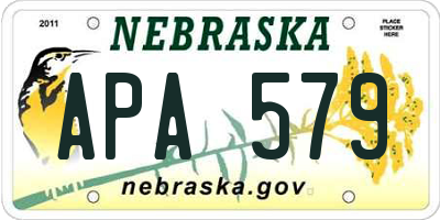 NE license plate APA579