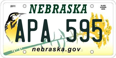 NE license plate APA595
