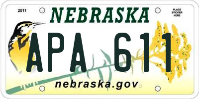NE license plate APA611