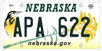 NE license plate APA622