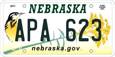 NE license plate APA623