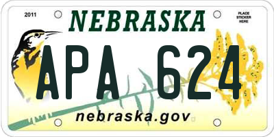 NE license plate APA624