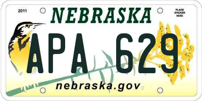 NE license plate APA629