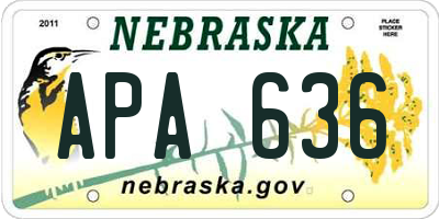 NE license plate APA636