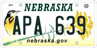 NE license plate APA639