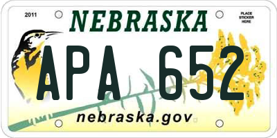 NE license plate APA652